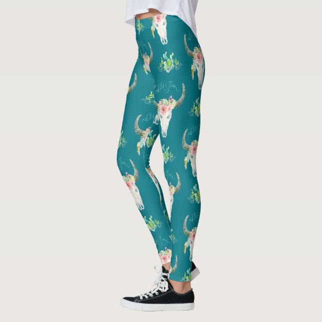 Leggings Boho Bohemian Cactus Desert Art (Gauche)
