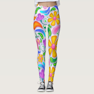 LEGGINGS BOHO BOHO FLORAL BOHEMIAN YOGA PANTS LEGINGS