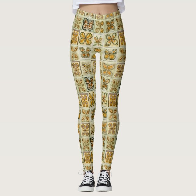 Leggings Boho Butterflies Boho Style Pattern (Devant)