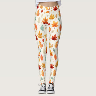 Leggings Boho Fall Leave Motif La beauté de l'automne avec 