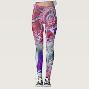 Leggings Boho Hippie Trip Funky Nautilus Spirale Fractale 