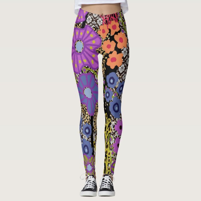 Leggings Boho Maximalist Floral Design (Devant)