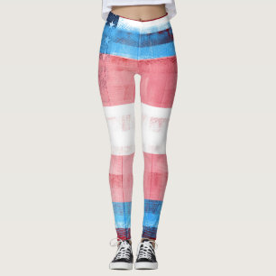 Leggings Bois américain et Paintstrokes du drapeau   de