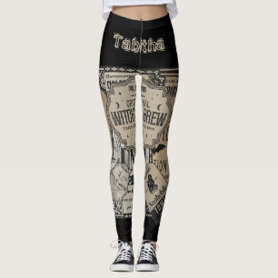 Leggings Boissons éffrayantes Étiquette Halloween, sorcière