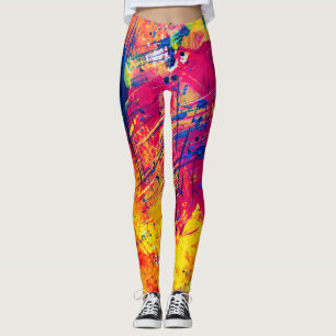 Leggings Bold Crazy tendance coloré Abstrait Wild Chic
