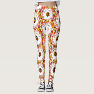 Leggings Bon thanksgiving Turquie entourée de Feuilles d'au
