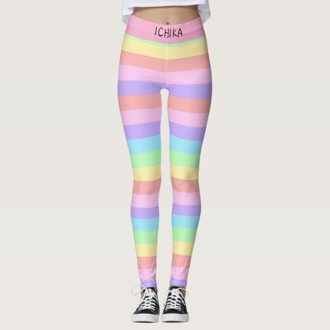 Leggings Bonbons Pastel Décora rayée Kei (Devant)