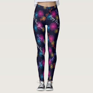 Leggings Bonne année ! Noir de feux d'artifice