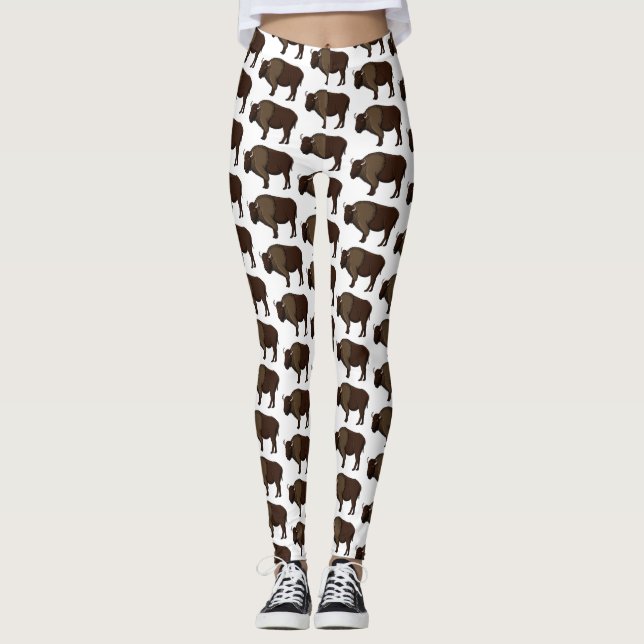 Leggings Bonne illustration de bison américain (Devant)