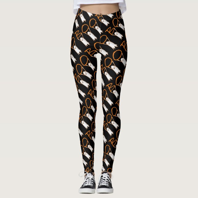 Leggings Boo ! Joli, petits fantômes Halloween (Devant)