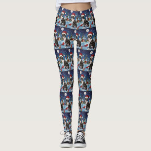 Leggings Boston Terrier Dog Winter Wonderland Noël Joie