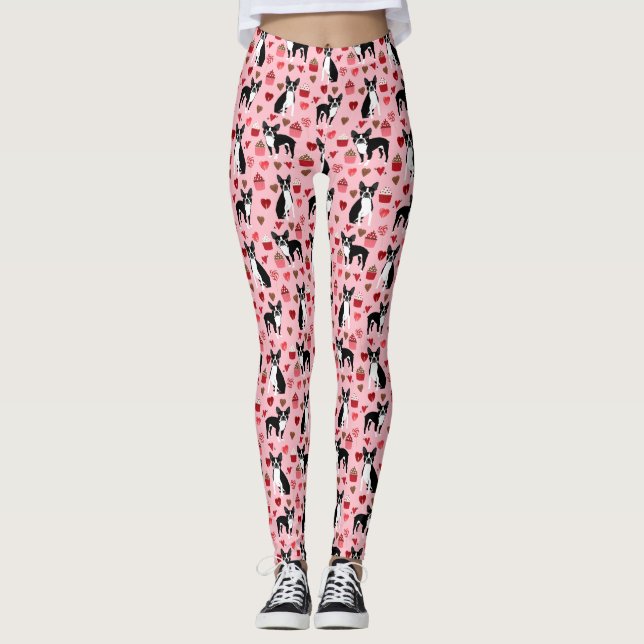 Leggings Boston Terrier Love - jolie légende de la valentin (Devant)