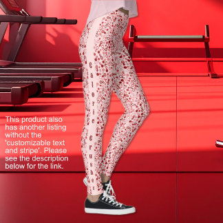 Leggings Boucles abstraites rose à rouge AVEC option de tex