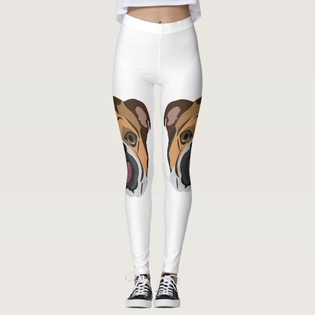 Leggings Bouledogue de l'anglais d'illustration (Devant)