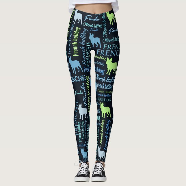 Leggings Bouledogue français - art de mot de Frienchie (Devant)