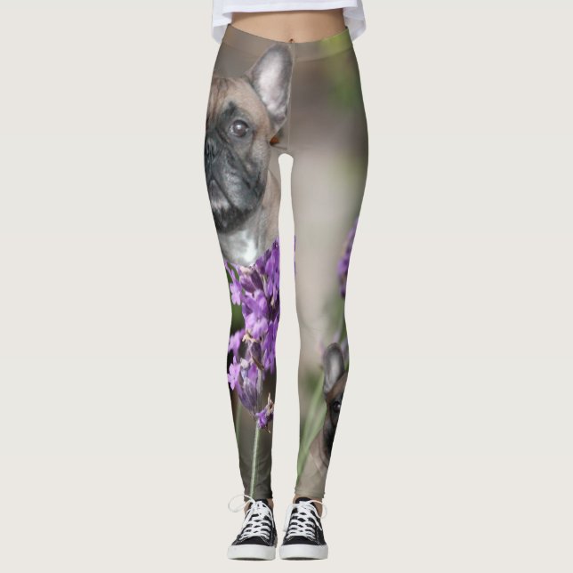 Leggings Bouledogue français avec abeille (Devant)
