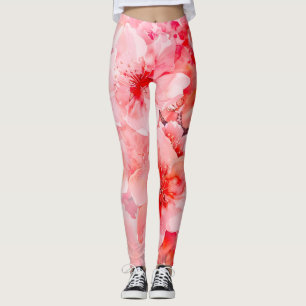 Leggings Boules de fleurs de cerisier d'aquarelle