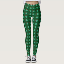 Leggings Boules Vertes Avec Rubans Traînants