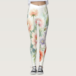 Leggings Bouquet de fleurs sauvages de jardin de campagne à