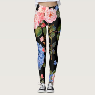 Leggings Bouquet de roses roses victoriennes.