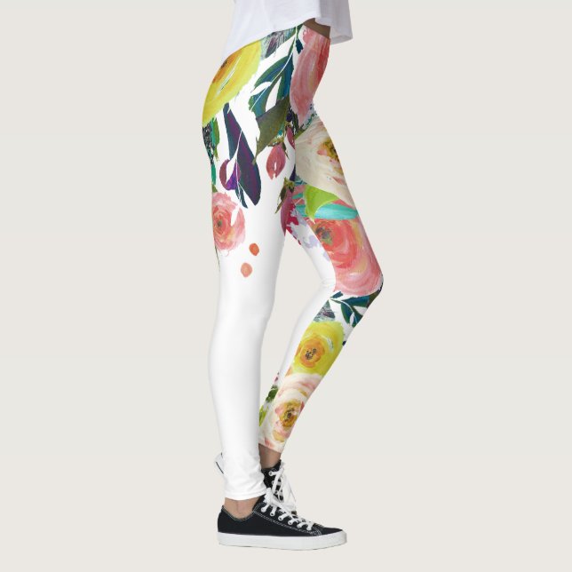 Leggings Bouquet PixDezines Floral Aquarelle/Printemps (Droite)