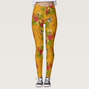 Leggings Bouquet tropical et colibris 2