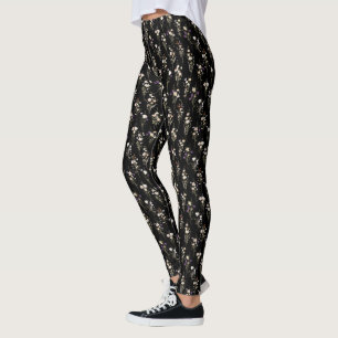 Leggings Bouquets de fleurs sauvages d'été Design abstrait