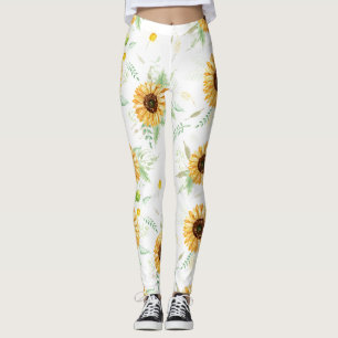 Leggings Bouquets de tournesol et de daisy