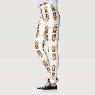 Leggings Bourdon doré en danse fleurie.10