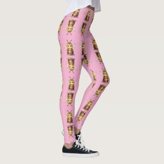 Leggings Bourdon doré en danse fleurie.10