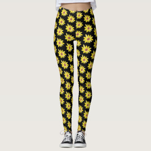 Leggings Bourgeons de tournesol à l'aquarelle Vibrants Pein