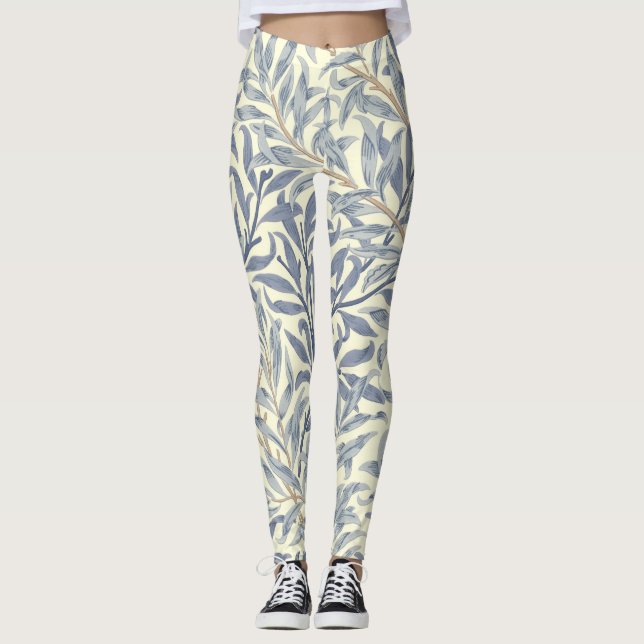 Leggings Bouton bleu saule (par William Morris) (Devant)