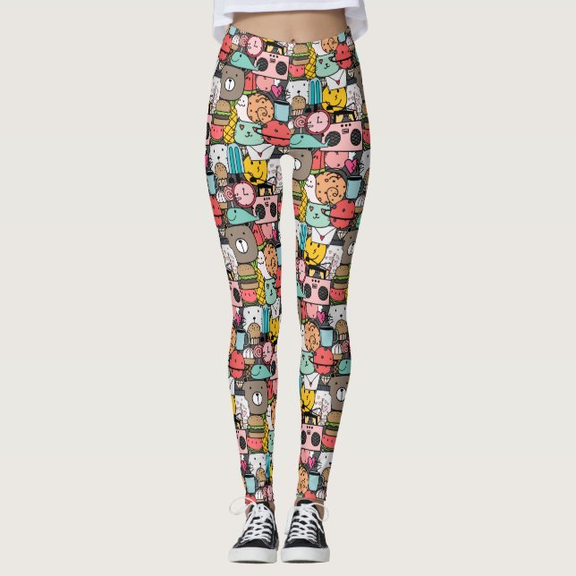 Leggings Boutons de critère adorables (Devant)