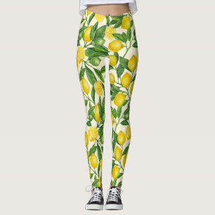 Leggings Branches de citron vert et jaune