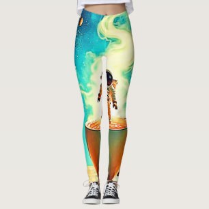Leggings Brassage Cosmique : Le Rêve de Café de l'Astronaut