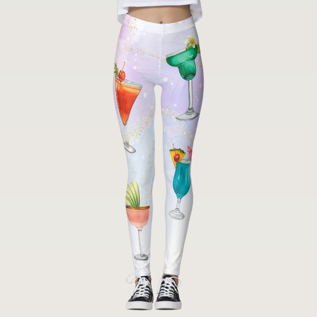 Leggings Bright rainbow cockparty boissons amusantes (Devant)