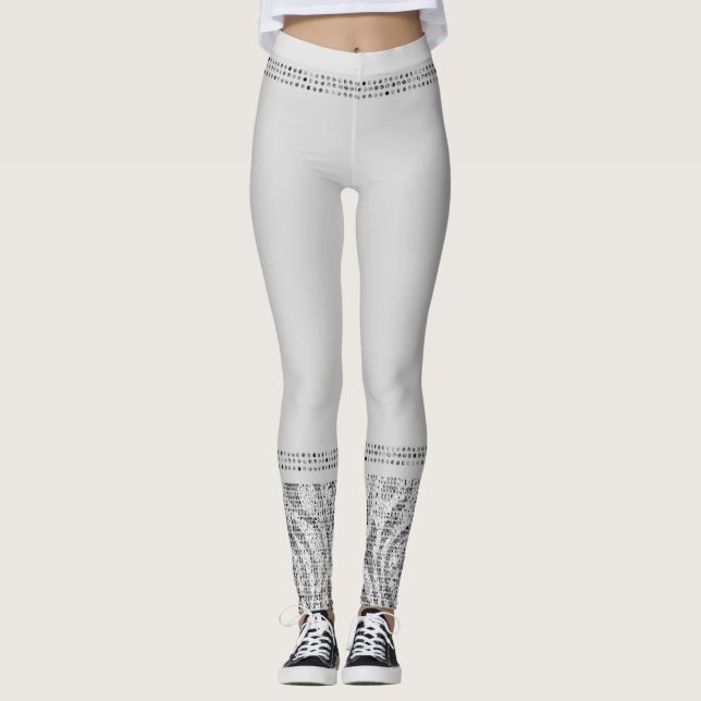 Leggings Brillant exotique Poster de animal blanc Zebra Sil (Devant)