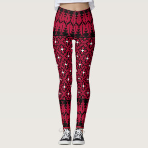 Leggings Broderie palestinienne Tatreez design imprimé