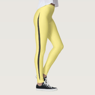 Leggings Brosse artistique Side Bouton noir Beurre jaune
