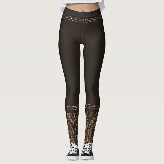 Leggings Brown Gold Zebra Wild Poster de animal Exotic Glam (Devant)