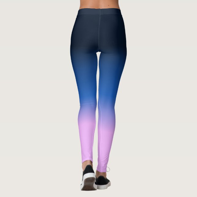 Leggings Brun bleu marine Lavande Lavande clair violet Ombr (Dos)
