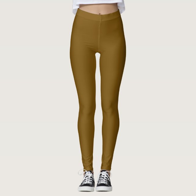 Leggings Brun olive solide (Devant)
