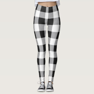 Leggings Buffle Blanc Noir En vichy Vérifier Les Vacances P