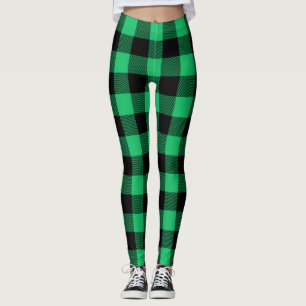 Leggings Buffle vert et noir Vérifier En vichy vacances
