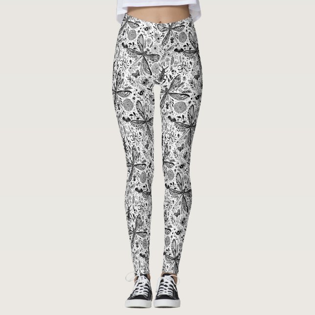 Leggings Bugs de Doodle sur bleu foncé (Devant)