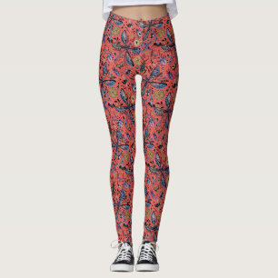 Leggings Bugs de Doodle sur corail rouge