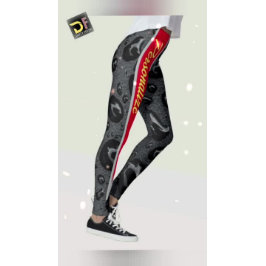 Leggings Bulles noires modernes et tendance Feu rouge perso