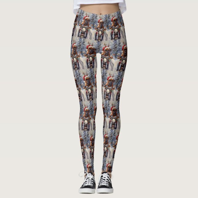 Leggings Bullmastiff Chien équitation Moto Noël (Devant)