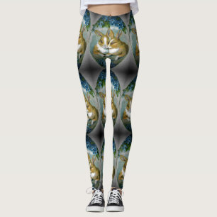 Leggings Bunnies vintages de Pâques Image texturée