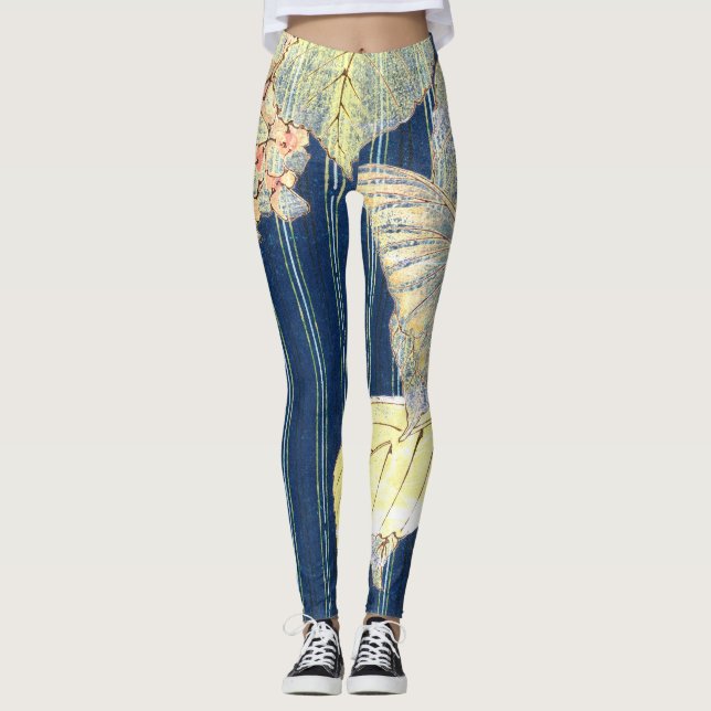 Leggings BÜTTERFLIEGEN, JAPANISCHE STREIFEN (Vorderseite)